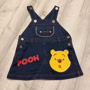 Disney Pooh Kids Denim Overall Skirt - Blue and Yellow